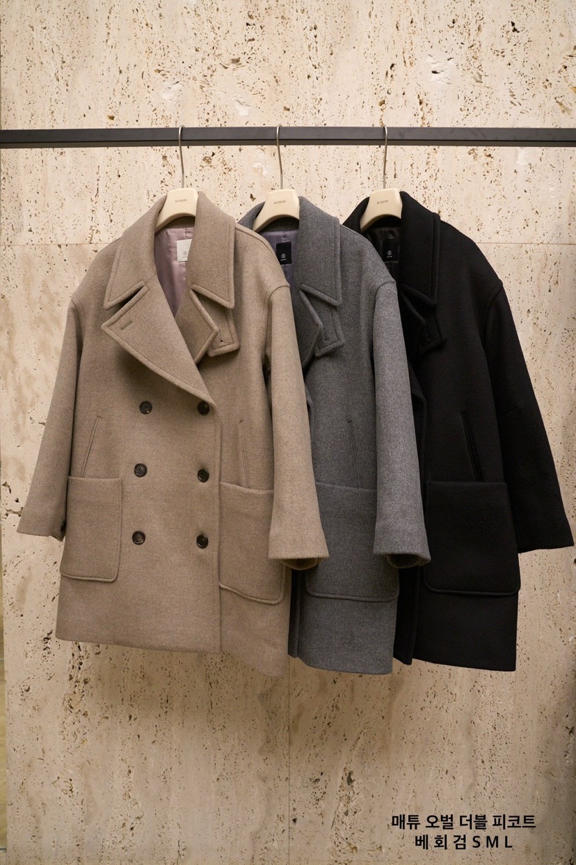 BLOSSOM東大門㊣實拍女士新款人氣25秋冬真品中長款大衣雙排扣BLOSSOM中長款大衣