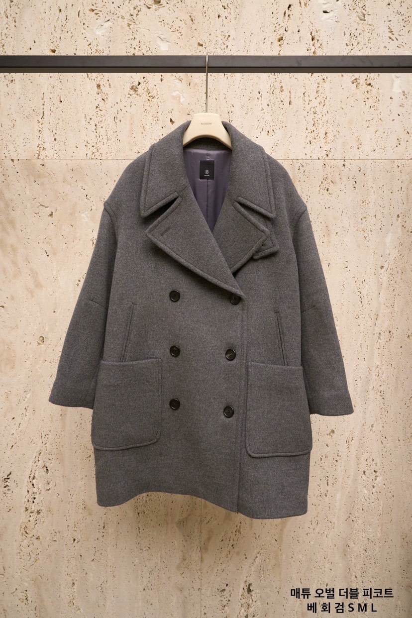 BLOSSOM東大門㊣實拍女士新款人氣25秋冬真品中長款大衣雙排扣BLOSSOM中長款大衣圖色2