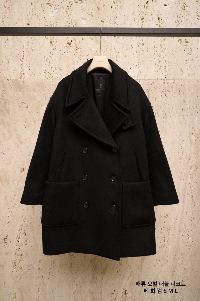 BLOSSOM東大門㊣實拍女士新款人氣25秋冬真品中長款大衣雙排扣BLOSSOM中長款大衣圖色3