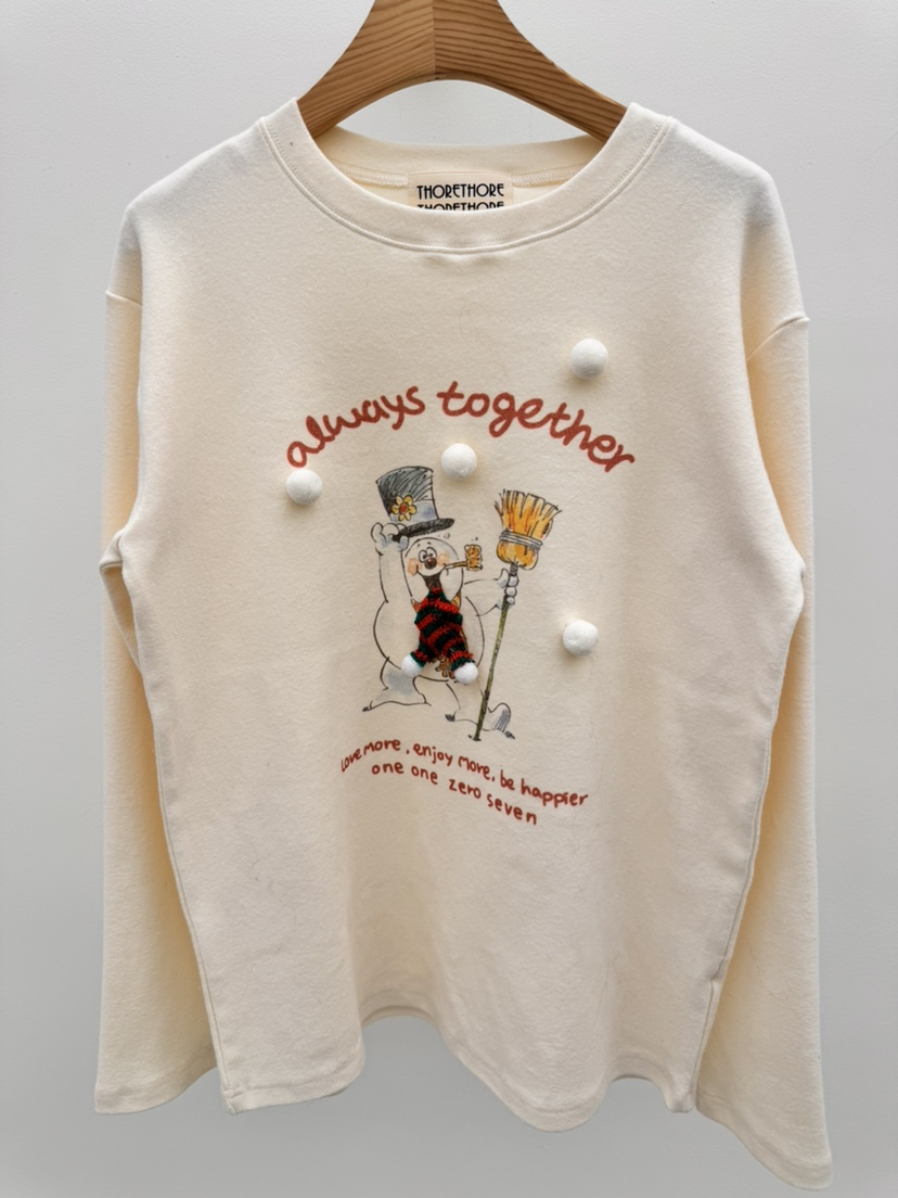 THORE韓國直郵㊣女裝新款職業真品推薦25秋冬時尚人氣長袖T恤THORE長袖T恤圖色1