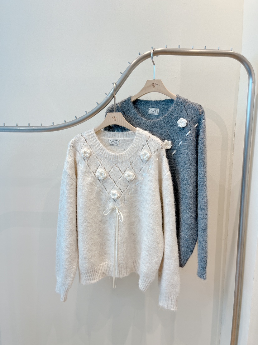 OVE東大門㊣實拍女士新品真品25秋冬時尚休閑職業人氣推薦毛衣OVE毛衣