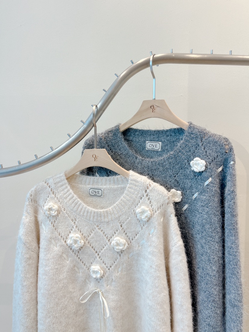 OVE東大門㊣實拍女士新品真品25秋冬時尚休閑職業人氣推薦毛衣OVE毛衣