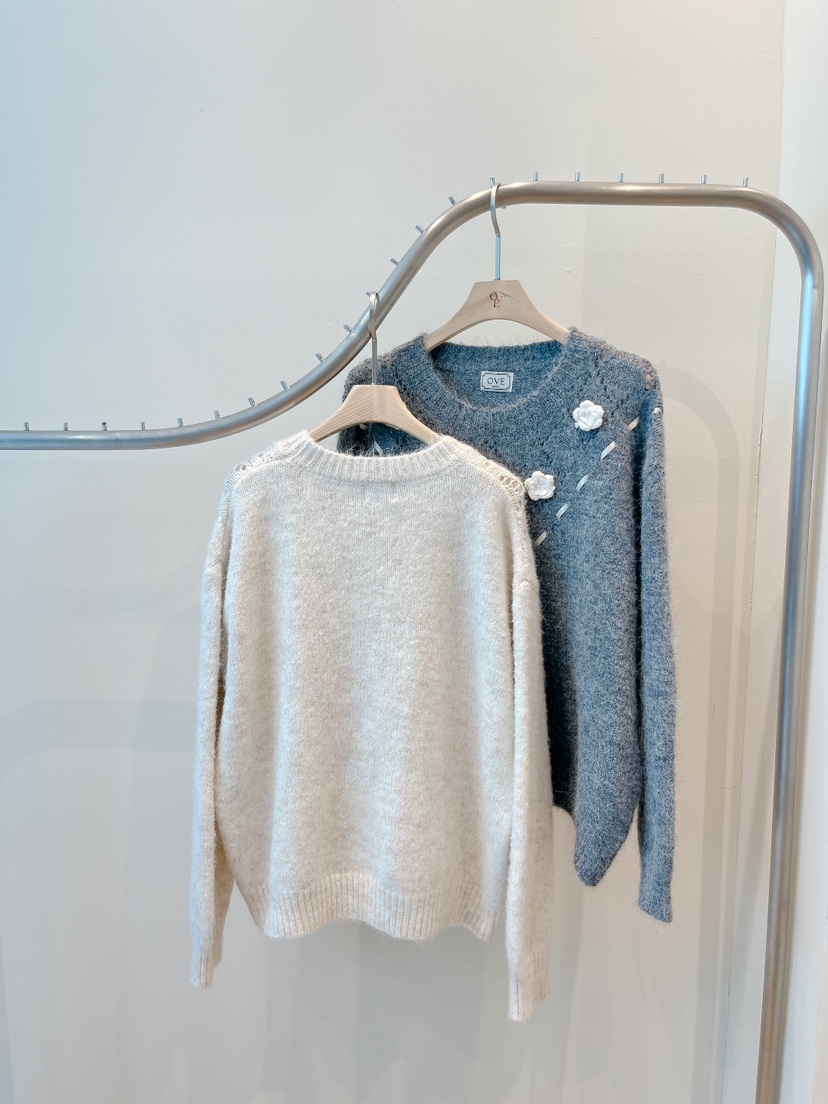 OVE東大門㊣實拍女士新品真品25秋冬時尚休閑職業人氣推薦毛衣OVE毛衣