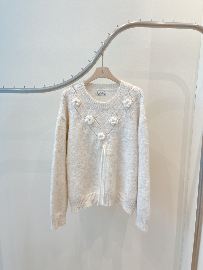 OVE東大門㊣實拍女士新品真品25秋冬時尚休閑職業人氣推薦毛衣OVE毛衣圖色1