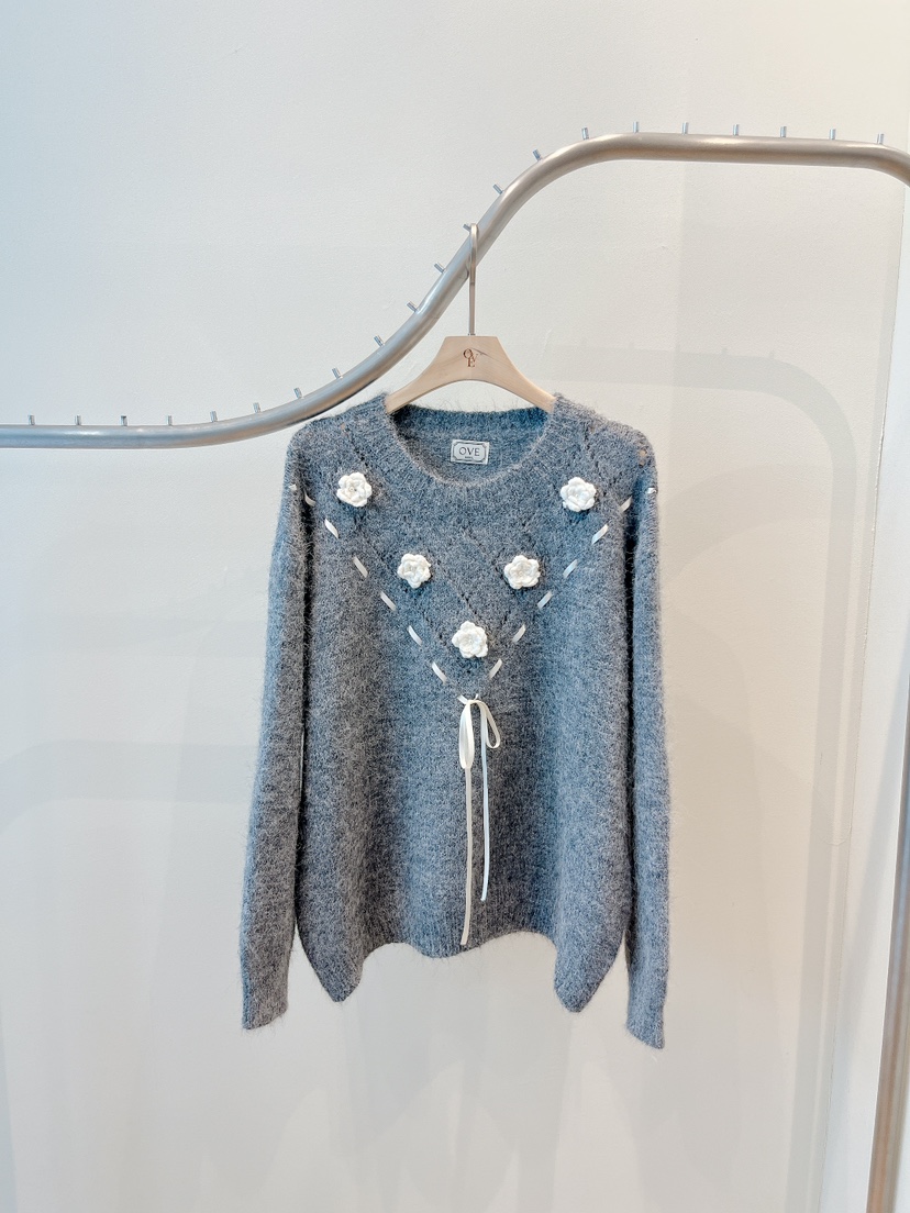 OVE東大門㊣實拍女士新品真品25秋冬時尚休閑職業人氣推薦毛衣OVE毛衣圖色2