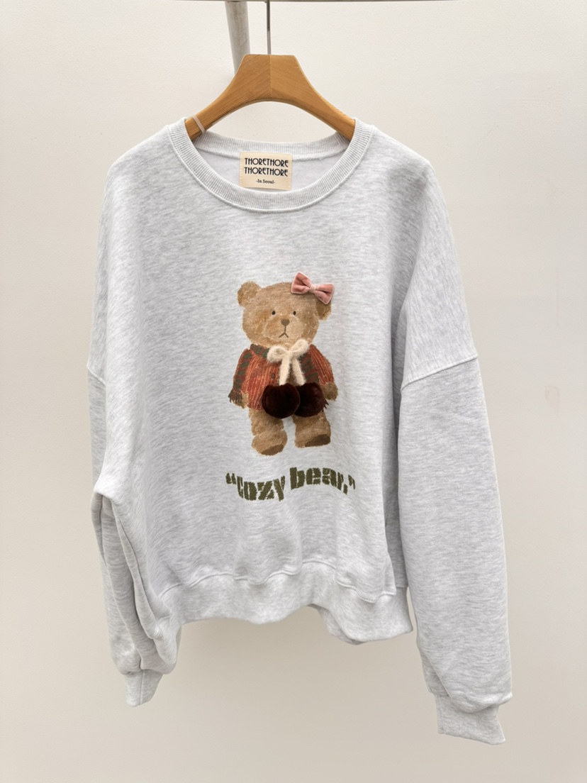 THORE韓國代購㊣女裝新款推薦真品熱賣25秋冬時尚人氣休閑衛衣THORE衛衣圖色1