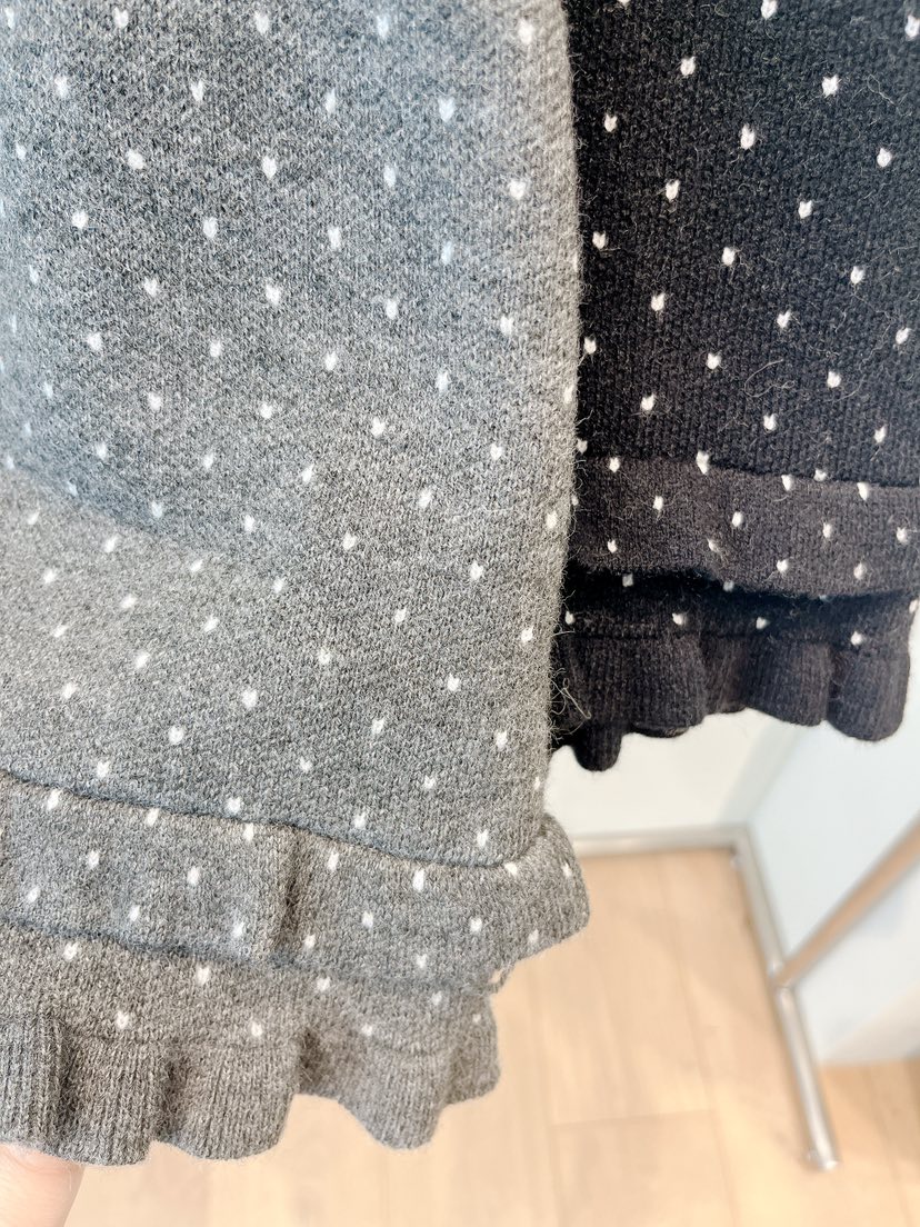 OVE東大門㊣實拍女裝新品熱賣真品職業半身裙中短裙圓點褶邊OVE半身裙/中短裙