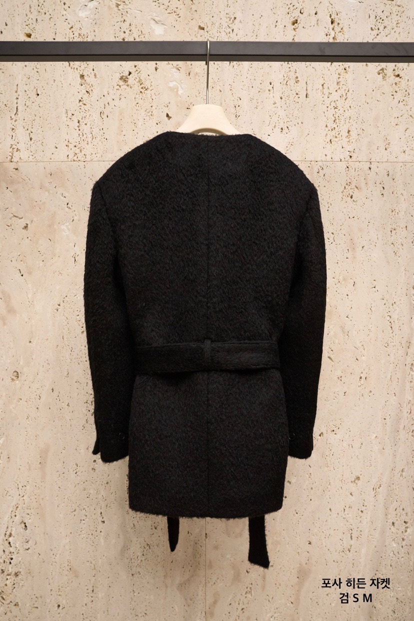 BLOSSOM韓國代購㊣女士新品時尚熱賣推薦25秋冬短款大衣含腰帶BLOSSOM短款大衣