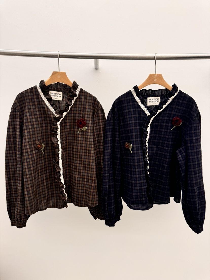 THORE韓國代購㊣女裝新款人氣熱賣時尚真品休閑25秋冬襯衫蕾絲衫THORE襯衫/蕾絲衫