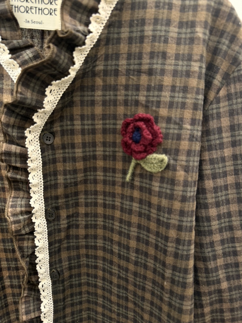 THORE韓國代購㊣女裝新款人氣熱賣時尚真品休閑25秋冬襯衫蕾絲衫THORE襯衫/蕾絲衫