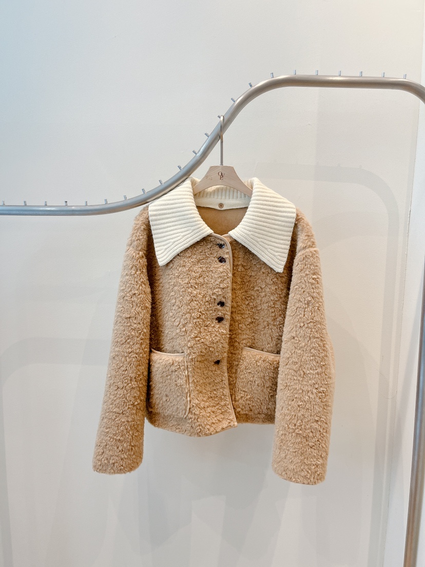 OVE韓國直郵㊣女裝新款人氣職業真品時尚推薦休閑25秋冬夾克羊毛OVE夾克圖色1