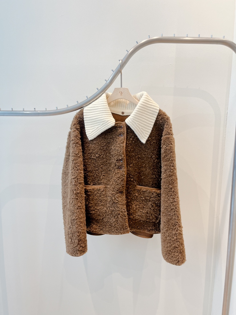 OVE韓國直郵㊣女裝新款人氣職業真品時尚推薦休閑25秋冬夾克羊毛OVE夾克圖色2