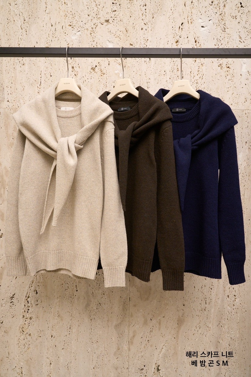 BLOSSOM東大門㊣直郵女裝新款推薦人氣休閑職業熱賣毛衣含圍巾BLOSSOM毛衣