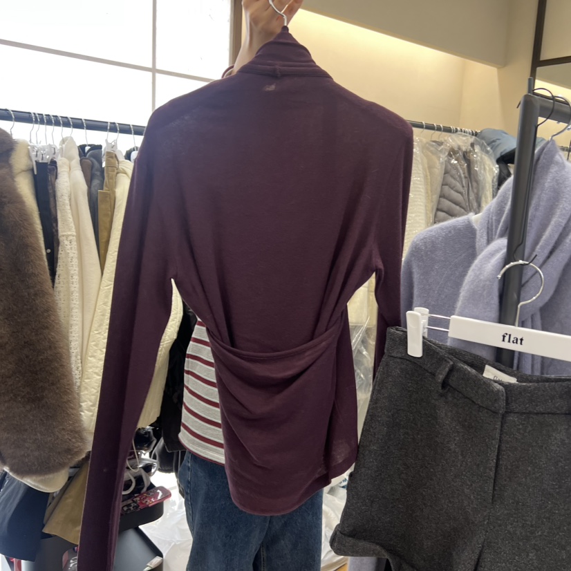 FLAT東大門㊣直郵女士新品熱賣真品推薦人氣25秋冬職業長袖T恤FLAT長袖T恤