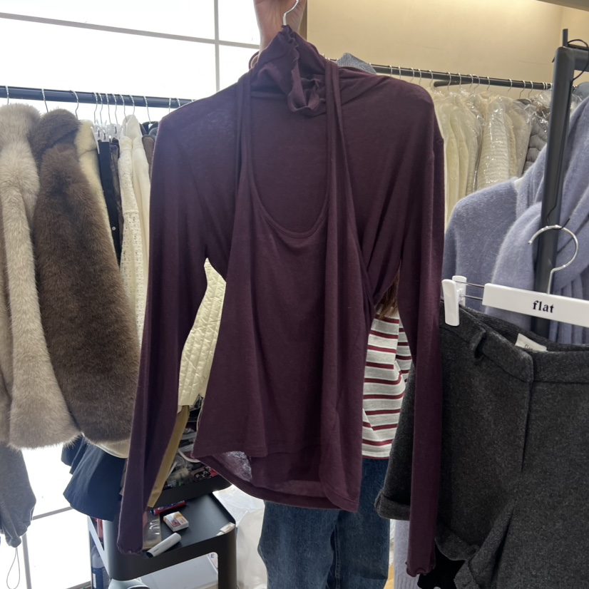 FLAT東大門㊣直郵女士新品熱賣真品推薦人氣25秋冬職業長袖T恤FLAT長袖T恤圖色1