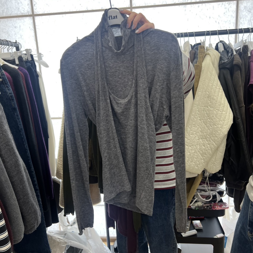 FLAT東大門㊣直郵女士新品熱賣真品推薦人氣25秋冬職業長袖T恤FLAT長袖T恤圖色2