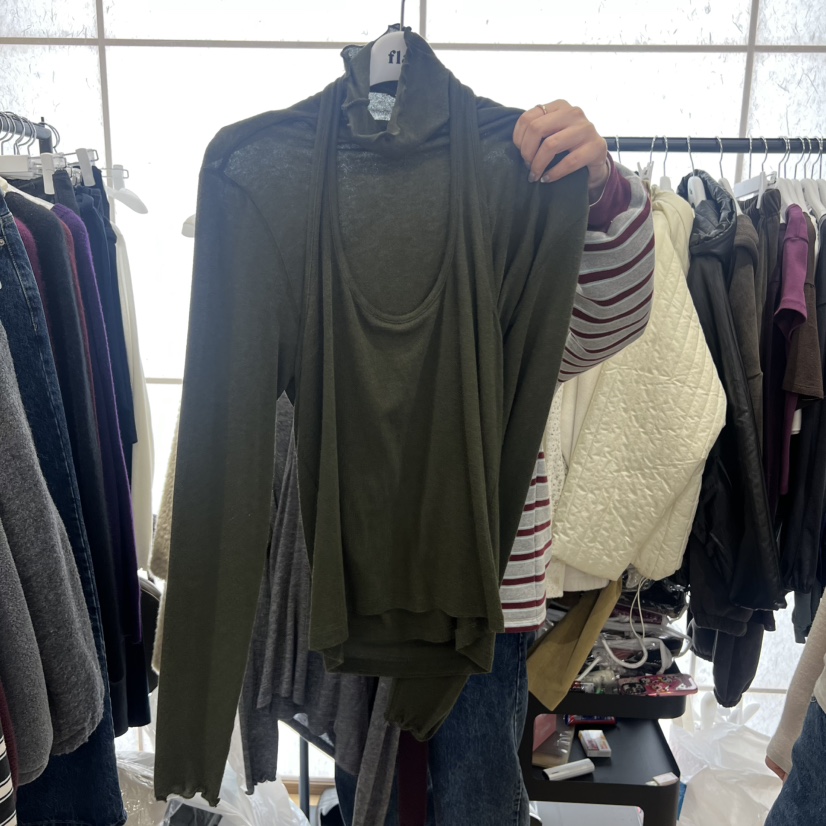 FLAT東大門㊣直郵女士新品熱賣真品推薦人氣25秋冬職業長袖T恤FLAT長袖T恤圖色3