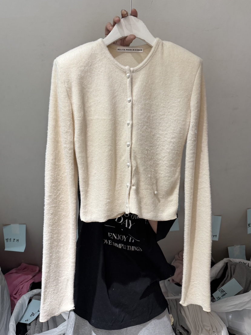 BELITA-L韓國代購㊣女裝新品休閑熱賣時尚職業針織衫開衫棉BELITA-L針織衫圖色1