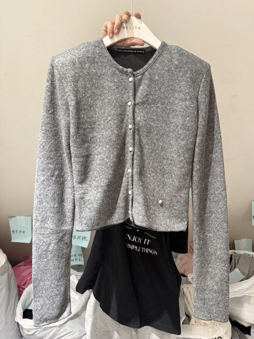 BELITA-L韓國代購㊣女裝新品休閑熱賣時尚職業針織衫開衫棉BELITA-L針織衫圖色2