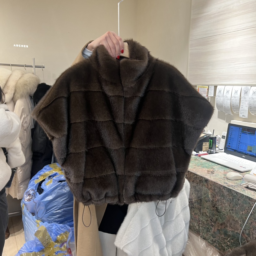 ARCHER東大門㊣直郵女士新品休閑25秋冬人氣推薦職業馬甲貂皮ARCHER馬甲圖色2