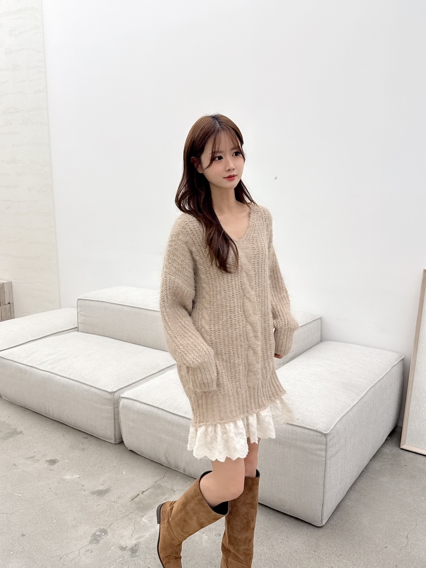 BE&amp;BE韓國直郵㊣女裝新品休閑真品時尚職業連衣裙含圍巾BE&be連衣裙