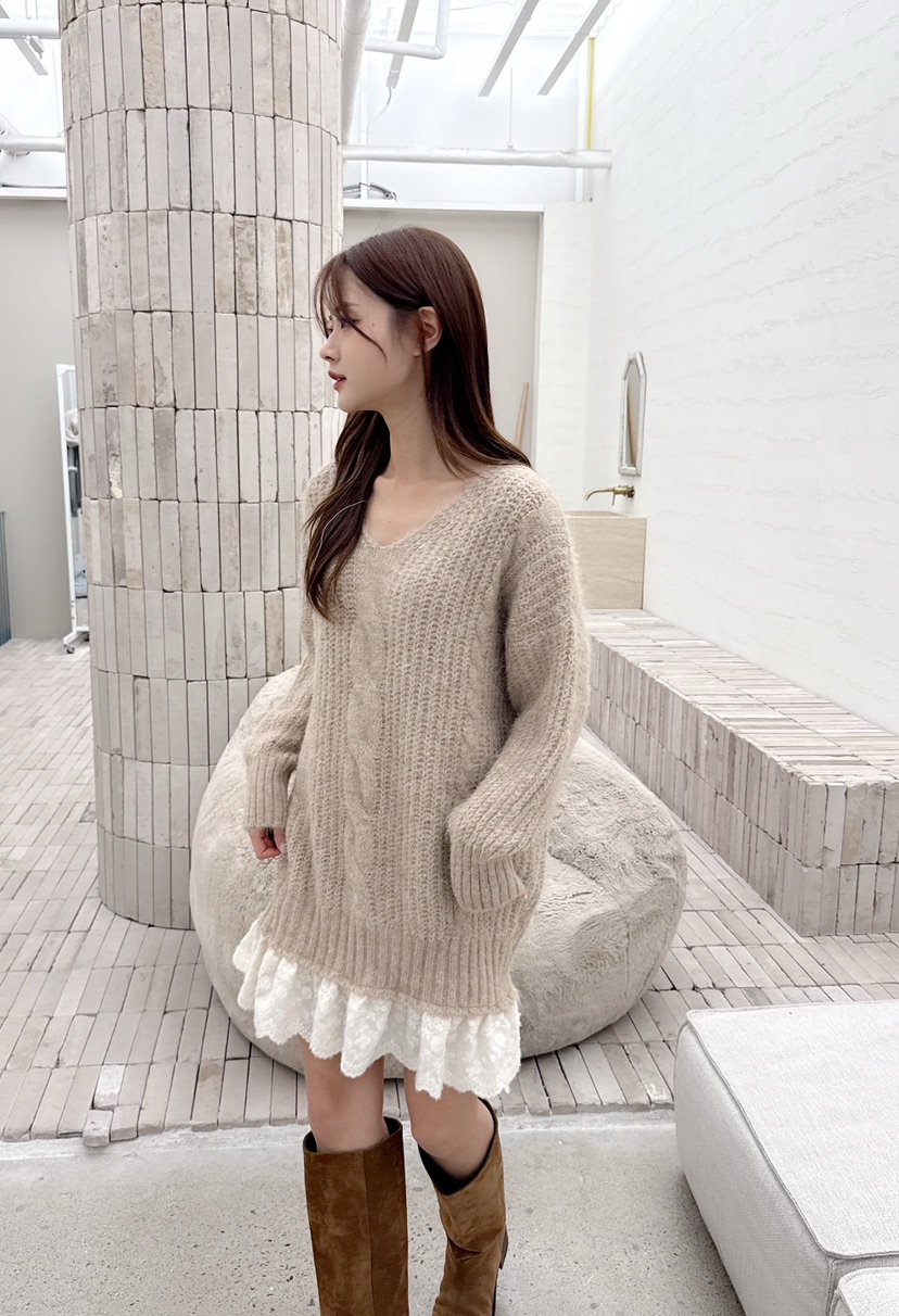 BE&amp;BE韓國直郵㊣女裝新品休閑真品時尚職業連衣裙含圍巾BE&be連衣裙