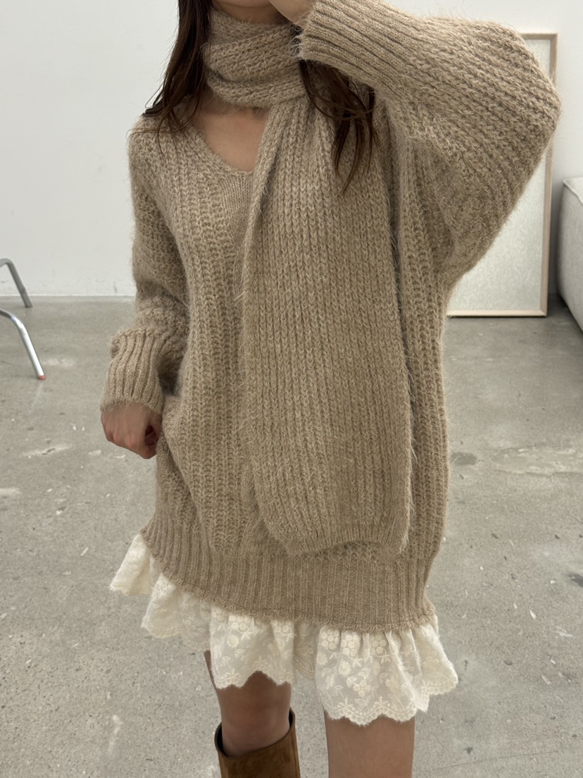 BE&amp;BE韓國直郵㊣女裝新品休閑真品時尚職業連衣裙含圍巾BE&be連衣裙