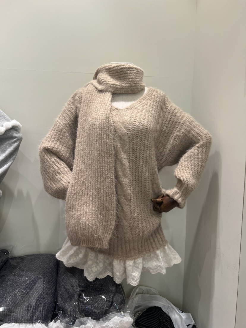 BE&amp;BE韓國直郵㊣女裝新品休閑真品時尚職業連衣裙含圍巾BE&be連衣裙圖色1