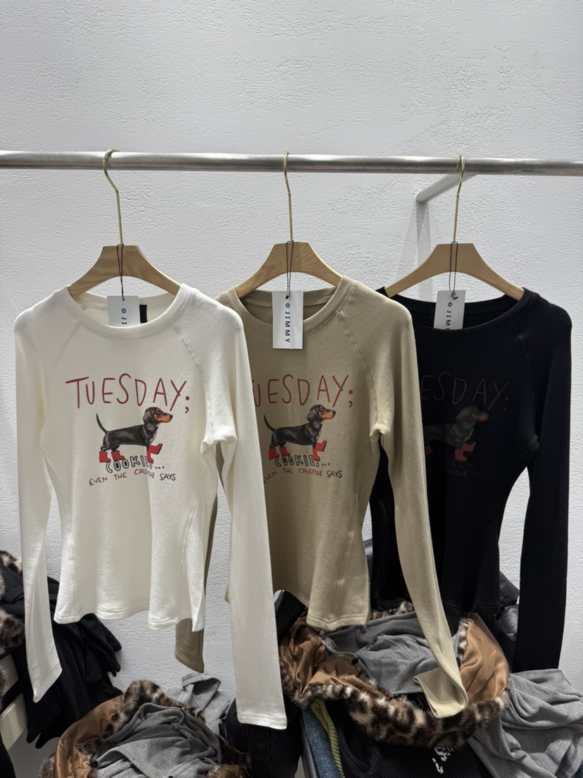 JIMMY東大門㊣實拍女裝新款推薦休閑真品時尚熱賣25秋冬長袖T恤JIMMY/REMAKE長袖T恤