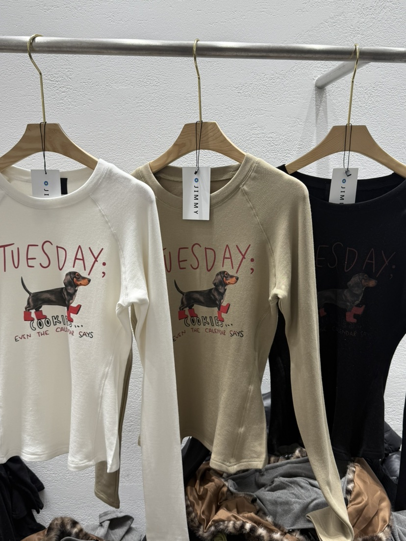 JIMMY東大門㊣實拍女裝新款推薦休閑真品時尚熱賣25秋冬長袖T恤JIMMY/REMAKE長袖T恤