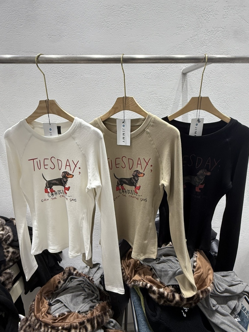 JIMMY東大門㊣實拍女裝新款推薦休閑真品時尚熱賣25秋冬長袖T恤JIMMY/REMAKE長袖T恤