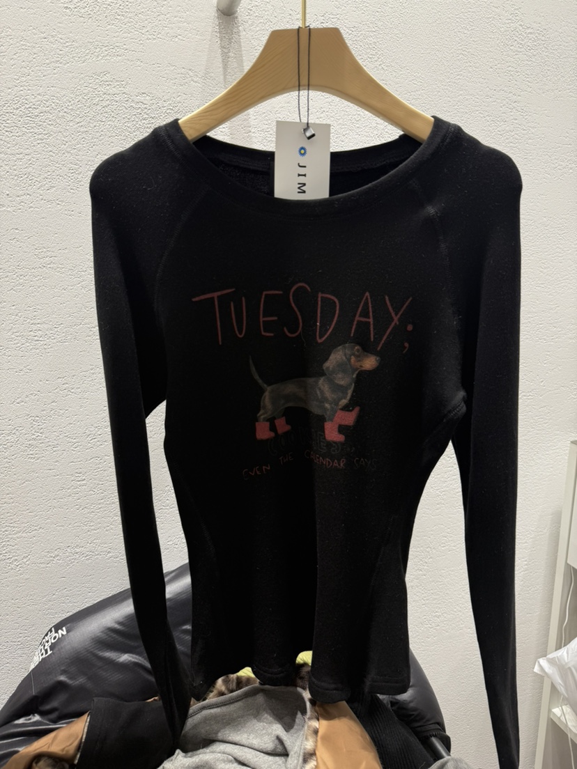 JIMMY東大門㊣實拍女裝新款推薦休閑真品時尚熱賣25秋冬長袖T恤JIMMY/REMAKE長袖T恤圖色1