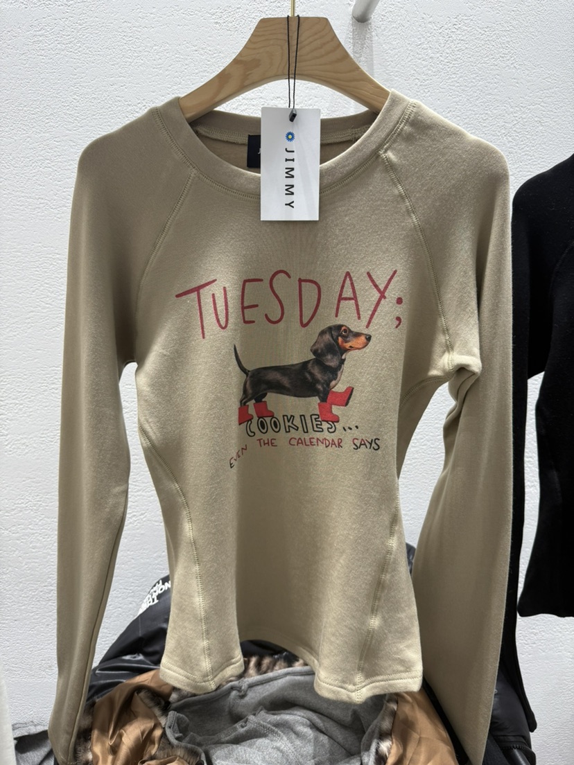 JIMMY東大門㊣實拍女裝新款推薦休閑真品時尚熱賣25秋冬長袖T恤JIMMY/REMAKE長袖T恤圖色2