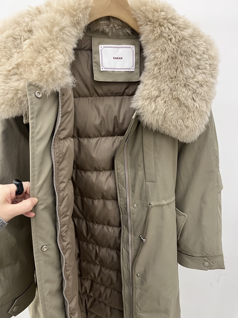 DARAK韓國代購㊣女士新品真品職業人氣熱賣時尚長款棉服填充DARAK長款棉服