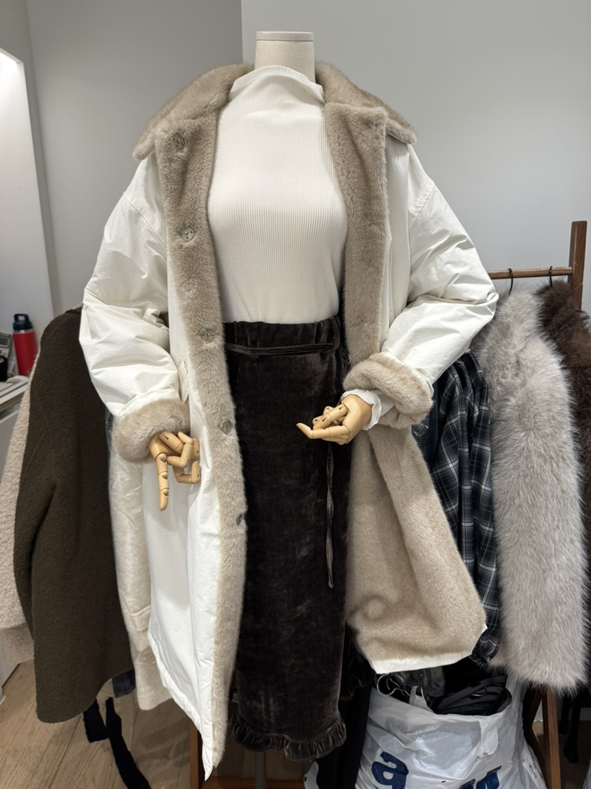 BIEN GARDER韓國代購㊣女士新品熱賣職業長裙天鵝絨含腰繩BIEN GARDER長裙