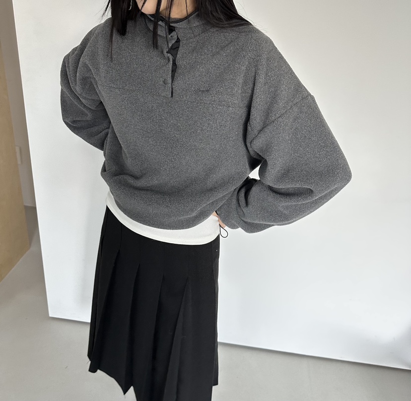 MOMENT東大門㊣代購女裝新品職業25秋冬推薦熱賣人氣衛衣抓絨MOMENT/RECOVER衛衣