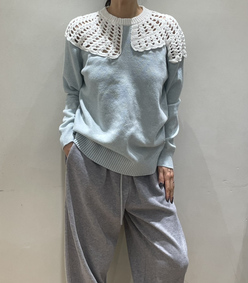 NEOUL韓國代購㊣女士新品25秋冬時尚推薦人氣熱賣休閑針織衫NEOUL/ahin雙領標簽針織衫