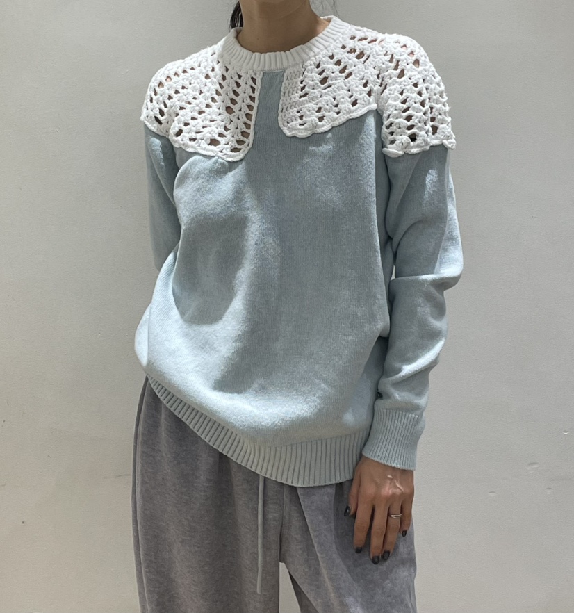 NEOUL韓國代購㊣女士新品25秋冬時尚推薦人氣熱賣休閑針織衫NEOUL/ahin雙領標簽針織衫