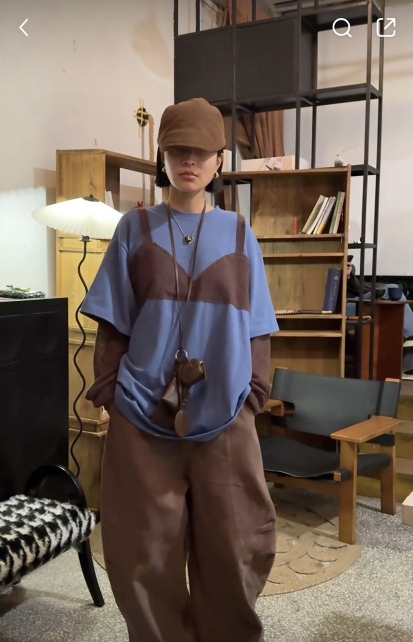 INTHEEND東大門㊣直郵女士新款真品時尚職業長袖T恤假兩件雙層INTHEEND長袖T恤