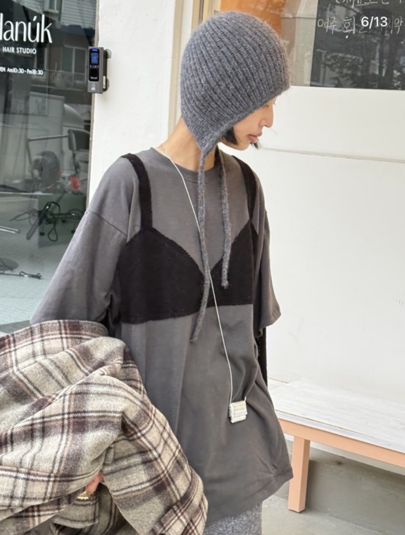 INTHEEND東大門㊣直郵女士新款真品時尚職業長袖T恤假兩件雙層INTHEEND長袖T恤