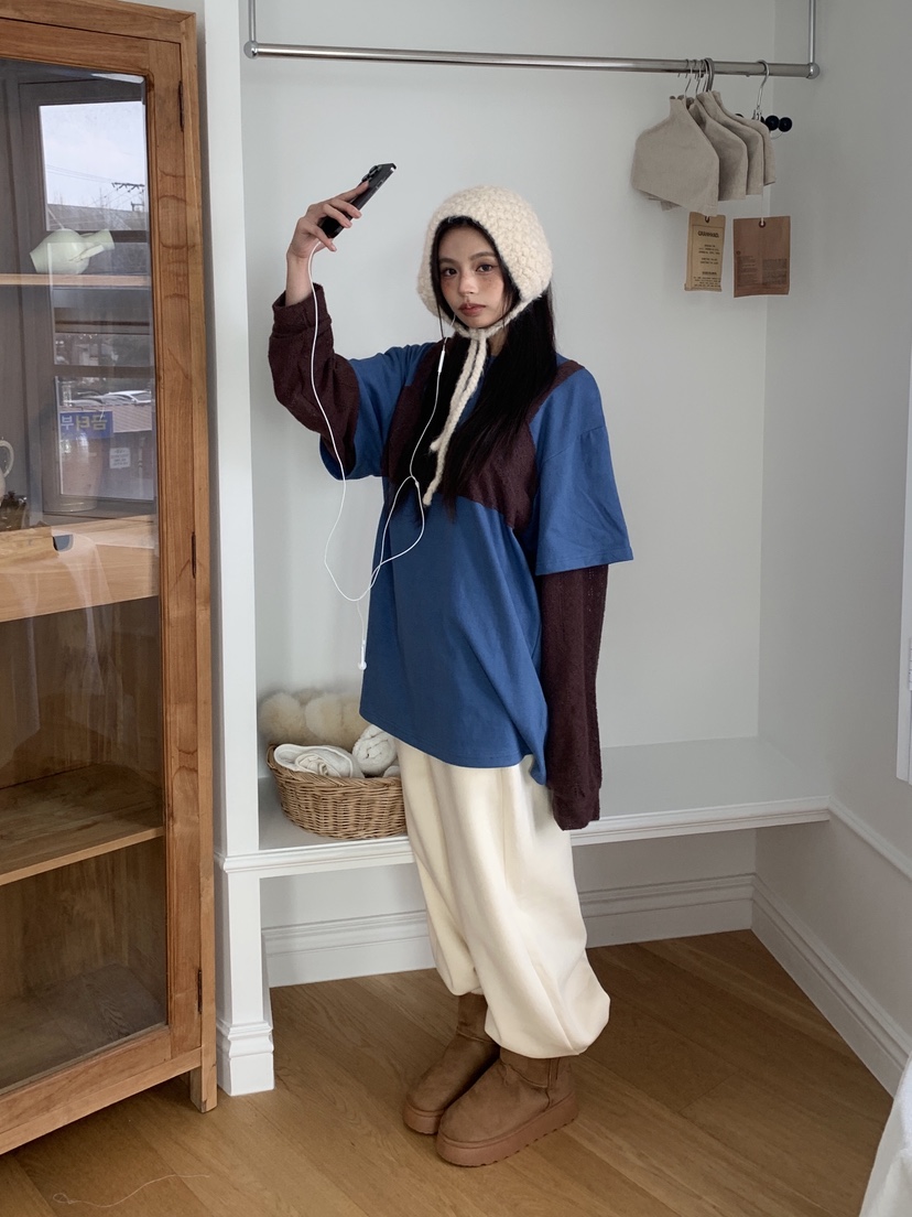 INTHEEND東大門㊣直郵女士新款真品時尚職業長袖T恤假兩件雙層INTHEEND長袖T恤