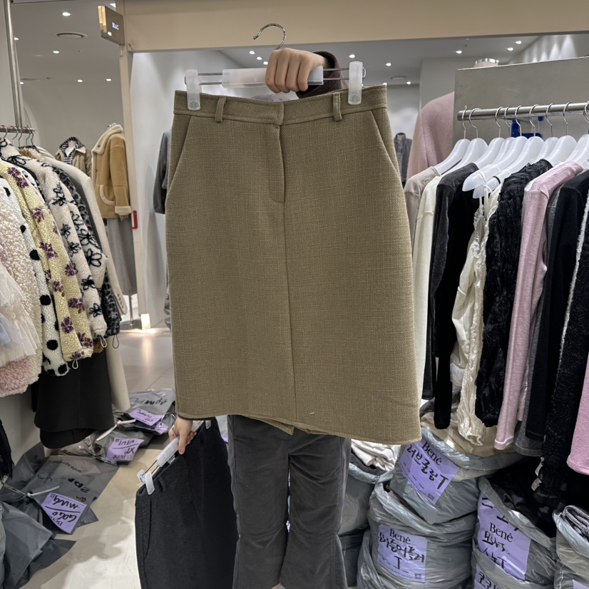 BENE韓國直郵㊣女裝新款真品熱賣職業25秋冬推薦半身裙中短裙BENE半身裙/中短裙圖色1