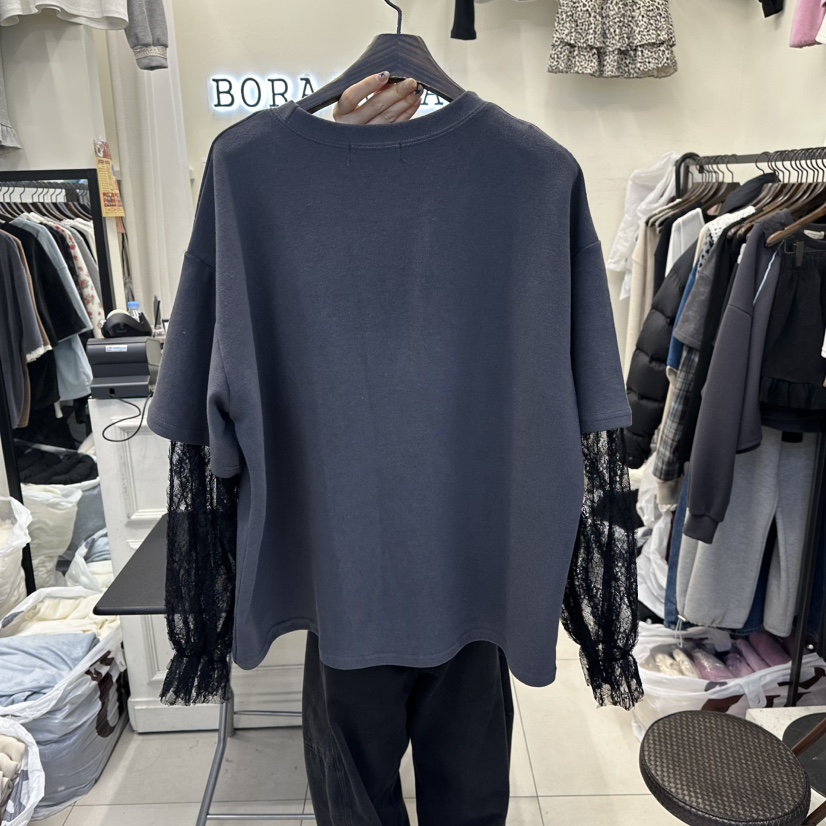 BORA BORA東大門㊣代購女士新品推薦休閑熱賣長袖T恤假兩件BORA BORA長袖T恤