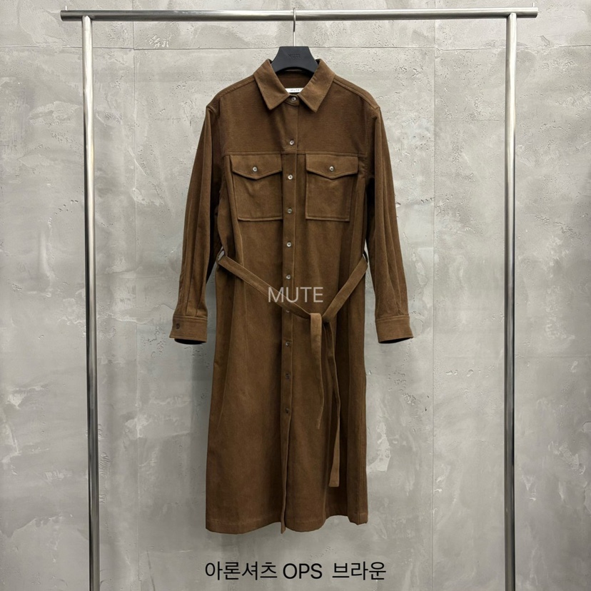 MUTE-P韓國直郵㊣女裝新款時尚熱賣人氣真品休閑連衣裙含腰帶MUTE連衣裙圖色2