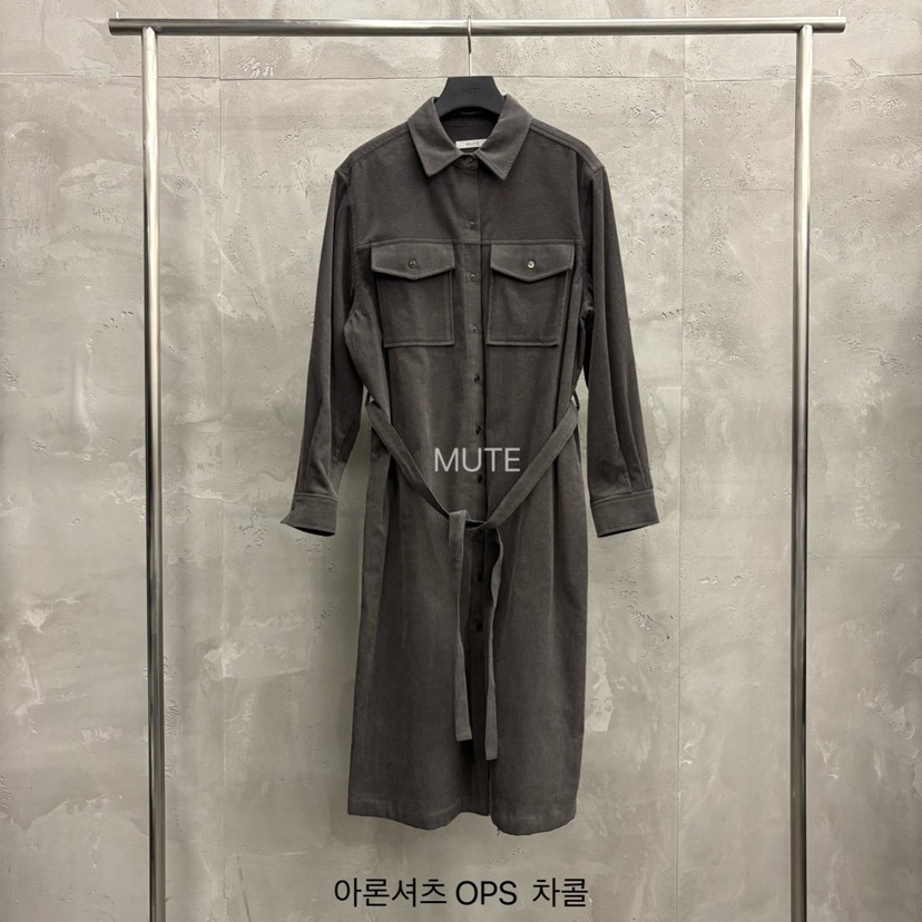 MUTE-P韓國直郵㊣女裝新款時尚熱賣人氣真品休閑連衣裙含腰帶MUTE連衣裙圖色3