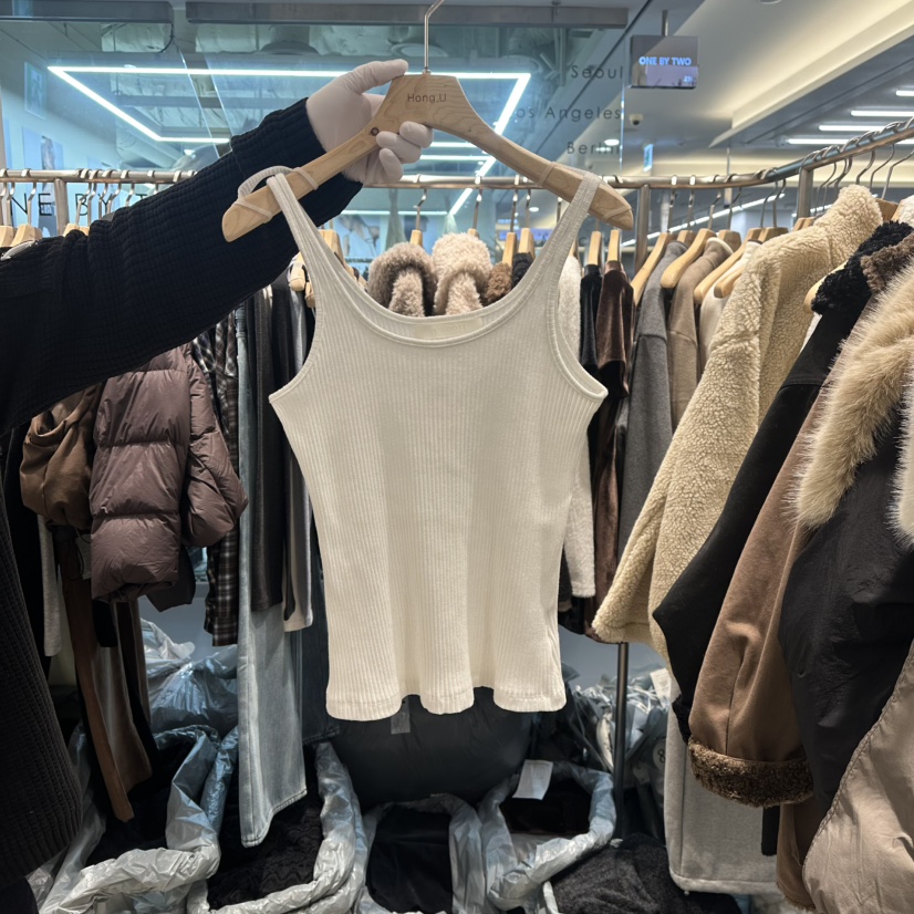 HONG.U東大門㊣直郵女士新品人氣真品休閑25秋冬職業吊帶背心HONG.U吊帶/背心圖色1