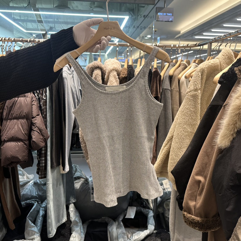 HONG.U東大門㊣直郵女士新品人氣真品休閑25秋冬職業吊帶背心HONG.U吊帶/背心圖色2