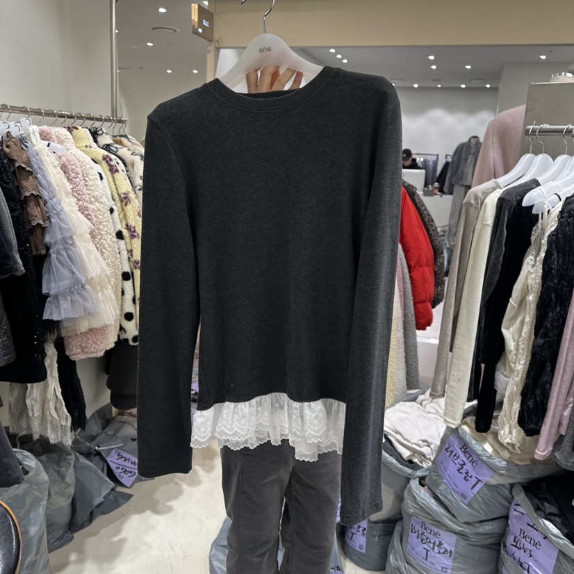 BENE東大門㊣實拍女裝新款推薦職業真品人氣休閑熱賣長袖T恤BENE長袖T恤圖色5墨色