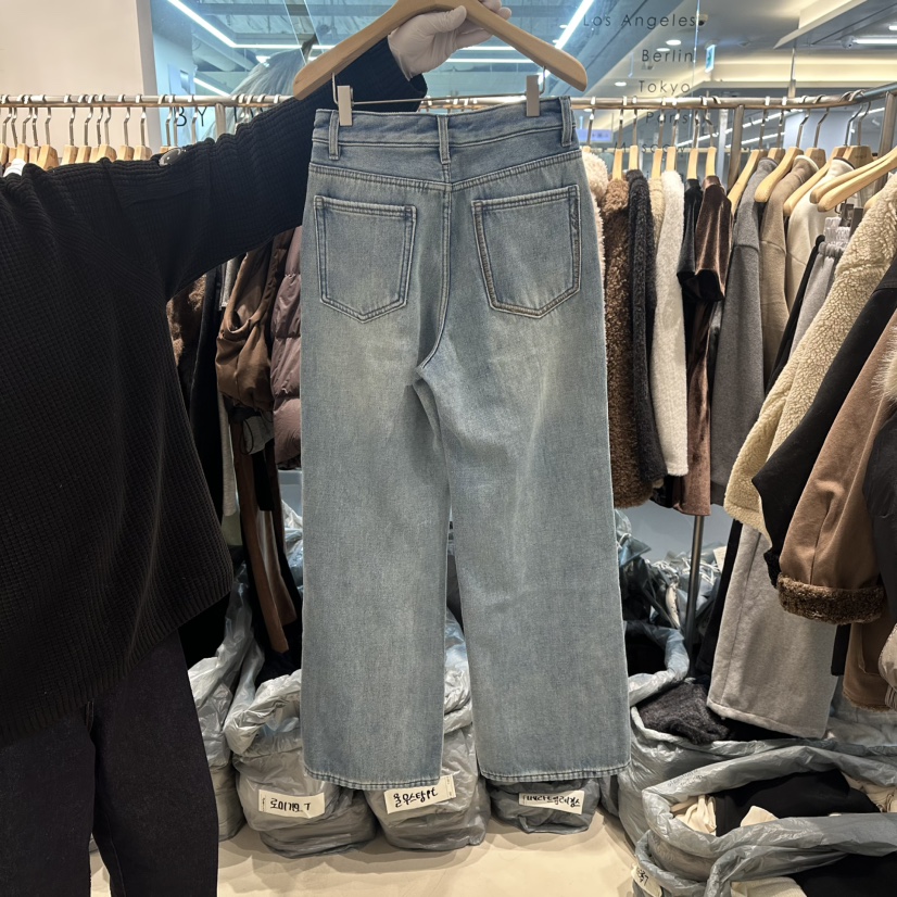 HONG.U東大門㊣代購女士新品休閑人氣時尚職業真品牛仔褲加絨HONG.U牛仔褲