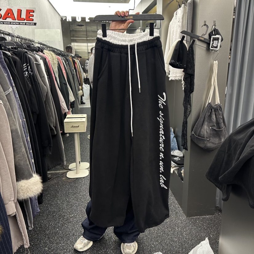 NUEUN東大門㊣代購女士新款真品推薦熱賣25秋冬休閑褲加絨抓絨NUEUN/SEEOT休閑褲圖色2